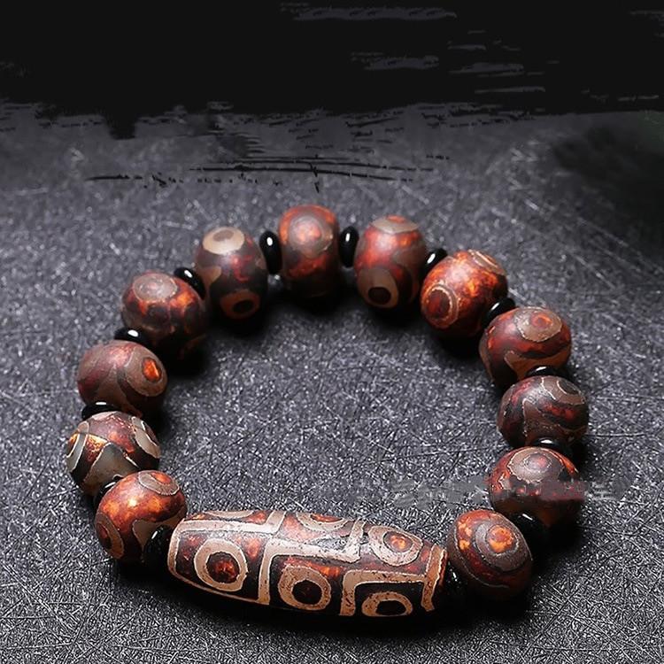 Tibetan 9 Eye Dzi Beads Amulet Agate Bracelet - FengshuiGallary