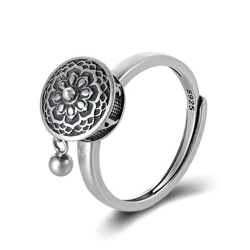 Tibetan Buddhist Prayer Wheel Mantra Ring - FengshuiGallary