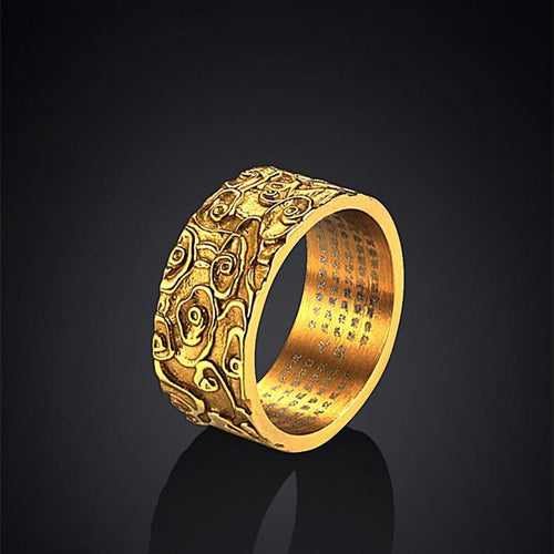 Tibetan Buddhist Six True Words Mantra Ring - FengshuiGallary