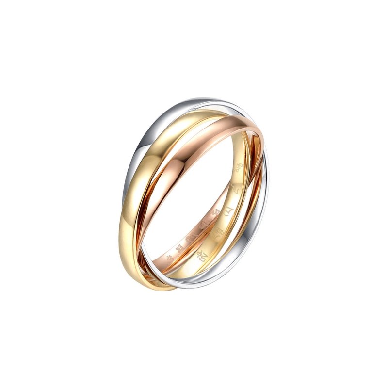 Tibetan Buddhist Six True Words Mantra Triple Interlocked Silver Ring - FengshuiGallary