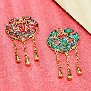Tibetan Enamel Lotus Protection Pendant Necklace - FengshuiGallary