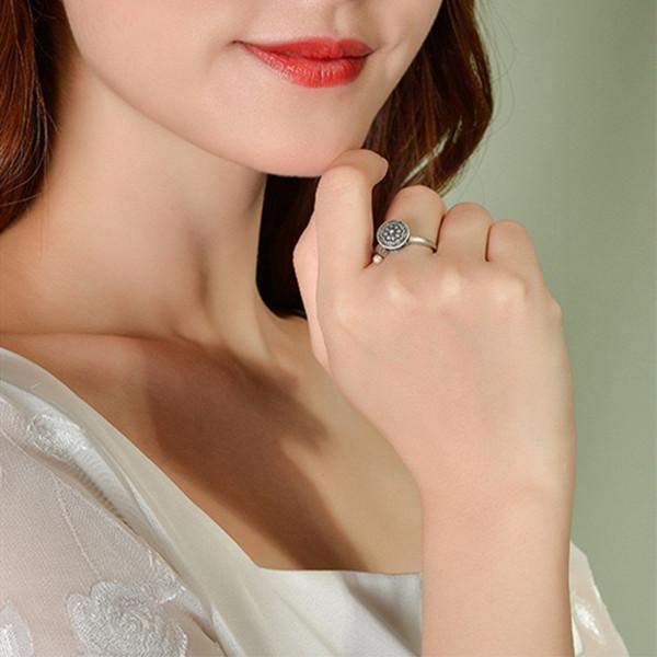 Tibetan Prayer Wheel Mantra 925 Silver Ring - FengshuiGallary