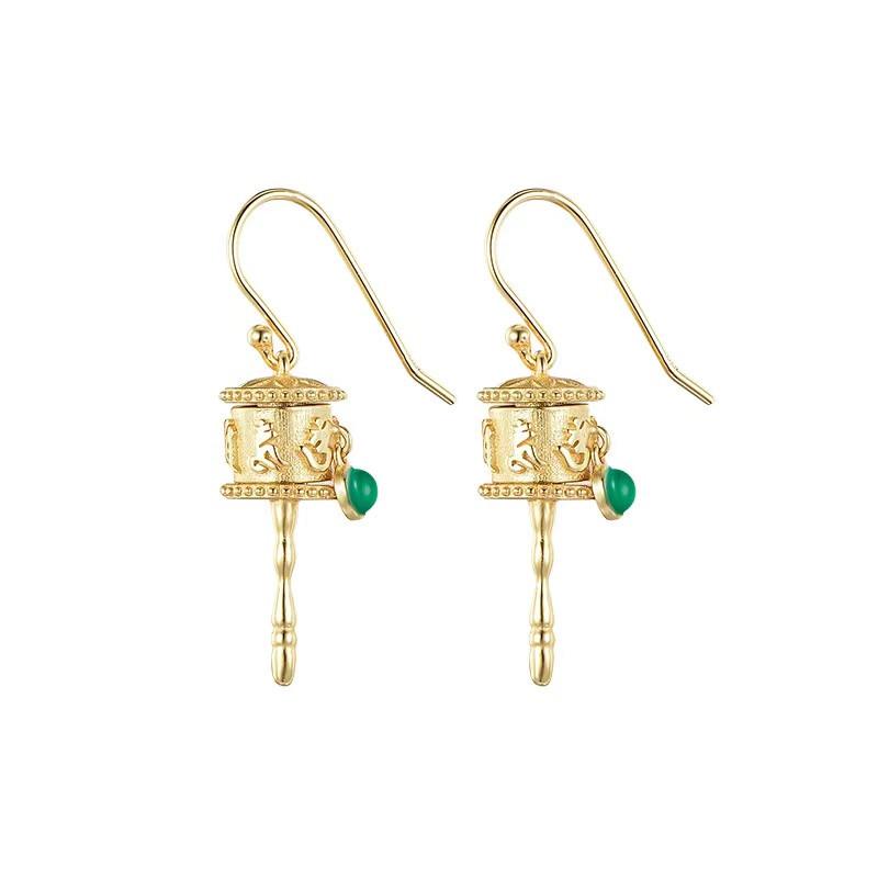 Tibetan Prayer Wheel Red Agate Pendant Necklace - FengshuiGallary