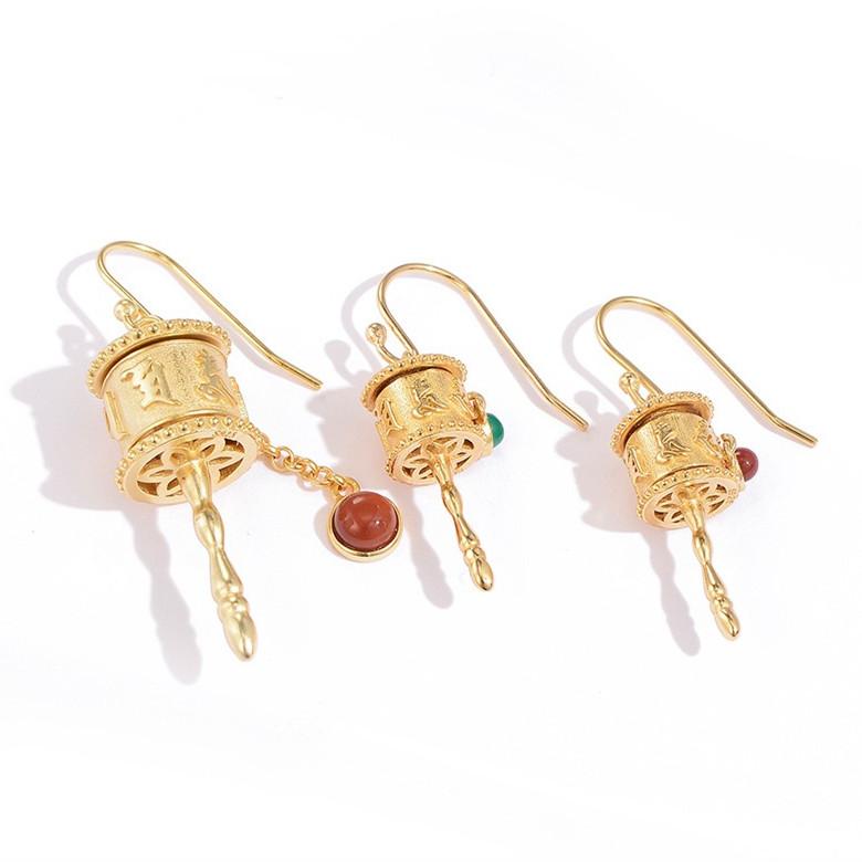 Tibetan Prayer Wheel Red Agate Pendant Necklace - FengshuiGallary