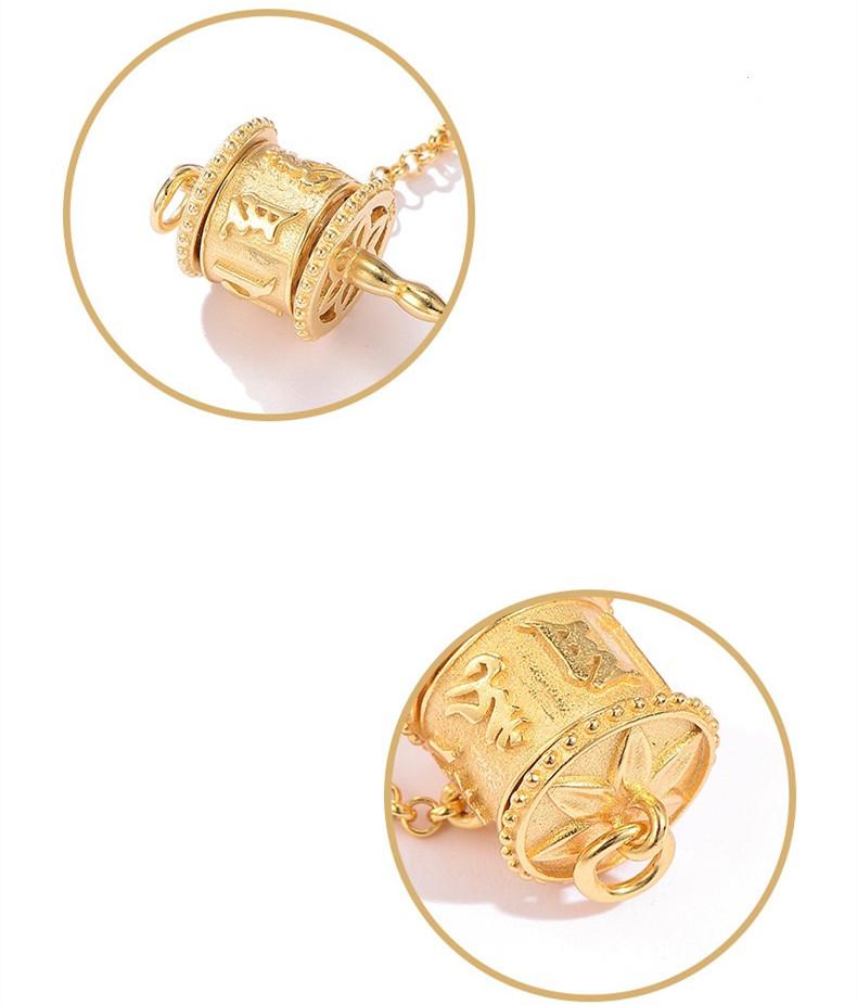 Tibetan Prayer Wheel Red Agate Pendant Necklace - FengshuiGallary