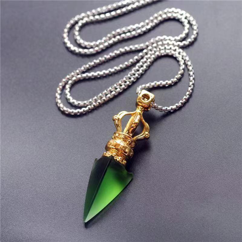 Evil Eye Glass Mirror Necklace Golden Protection Amulet Pendant Necklace  Jewelry - Shop AGATIX Necklaces - Pinkoi