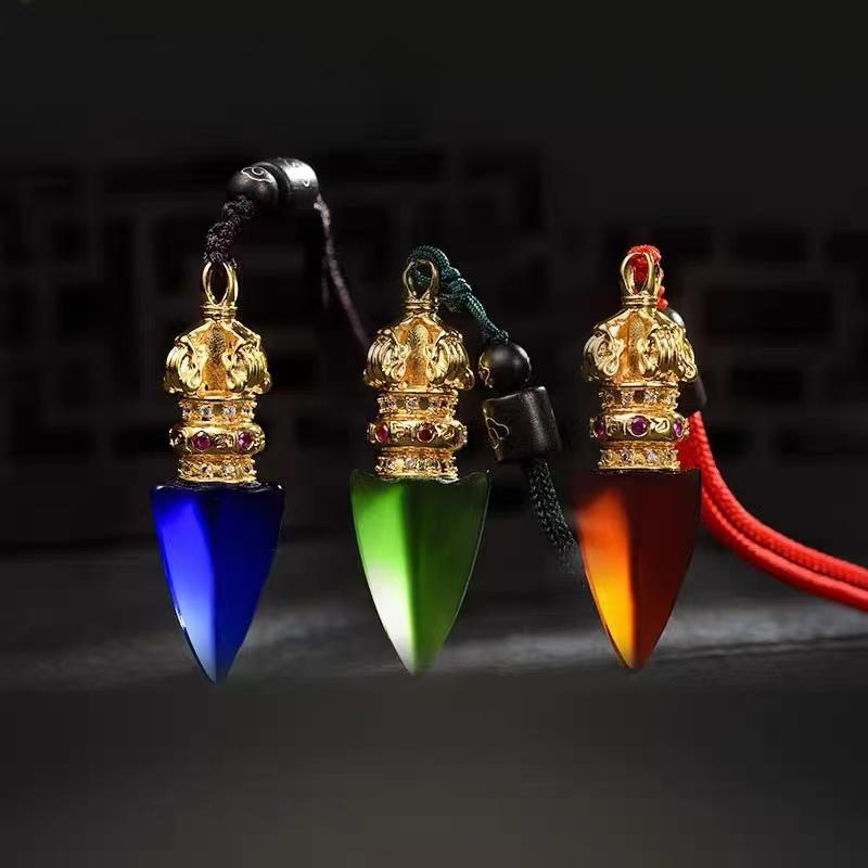 Tibetan Vajra Glaze Protection Amulet Pendant - FengshuiGallary