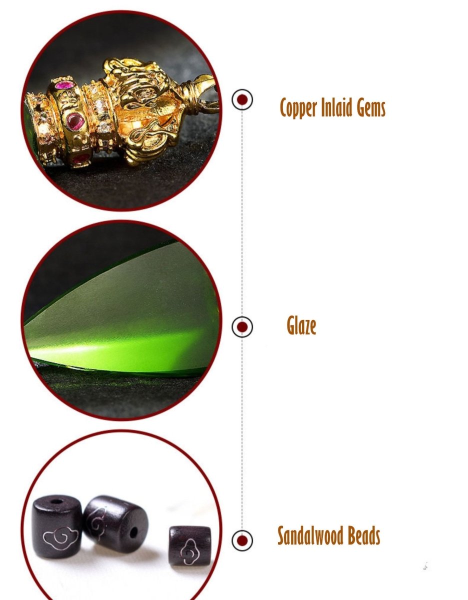 Tibetan Vajra Glaze Protection Amulet Pendant - FengshuiGallary