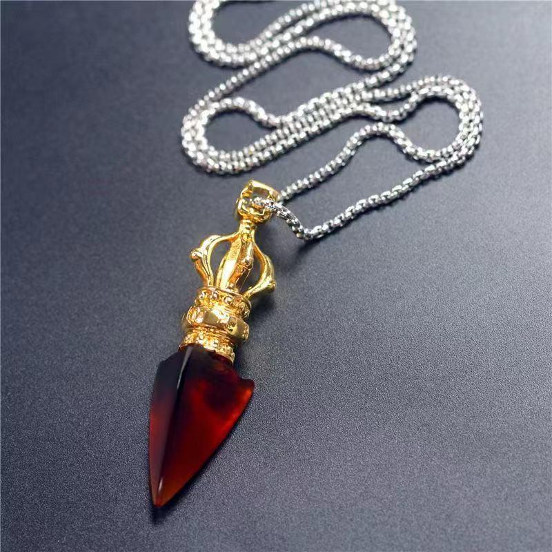 Tibetan Vajra Glaze Protection Amulet Pendant - FengshuiGallary