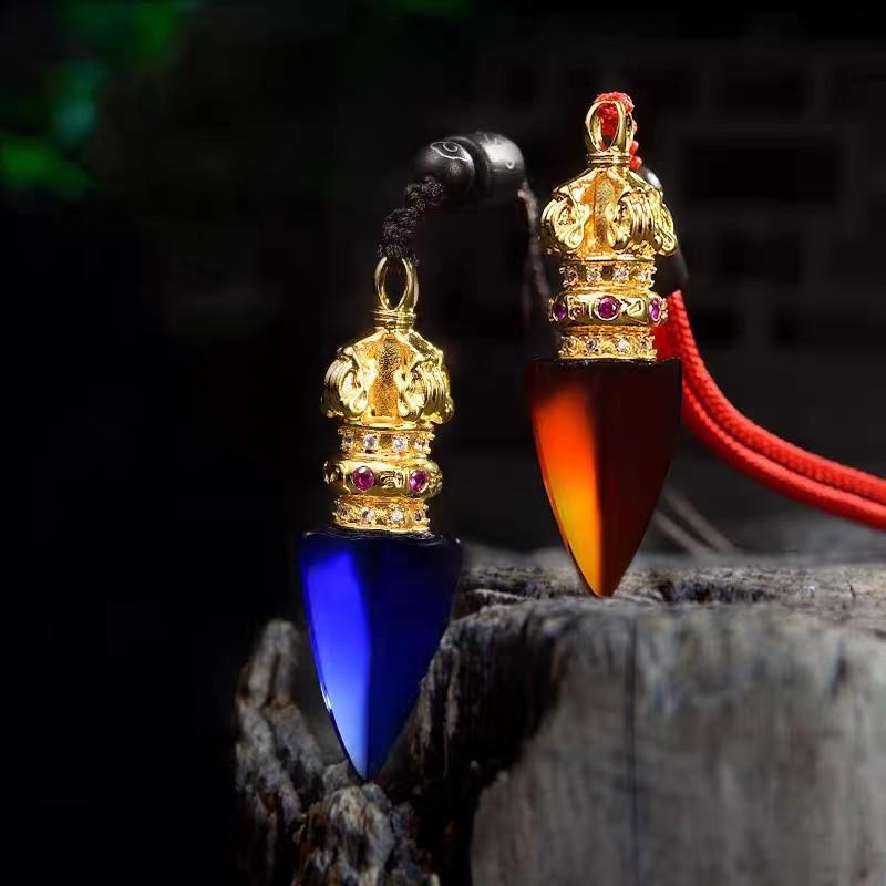 Tibetan Vajra Glaze Protection Amulet Pendant - FengshuiGallary