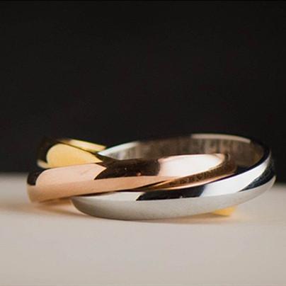 Triple Interlocked Buddhist Six Word Mantra Ring - FengshuiGallary