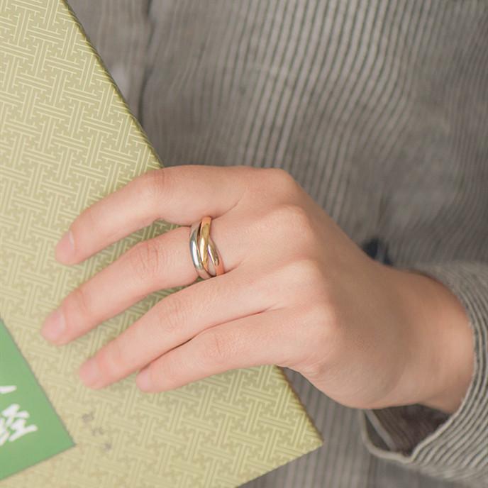 Triple Interlocked Buddhist Six Word Mantra Ring - FengshuiGallary