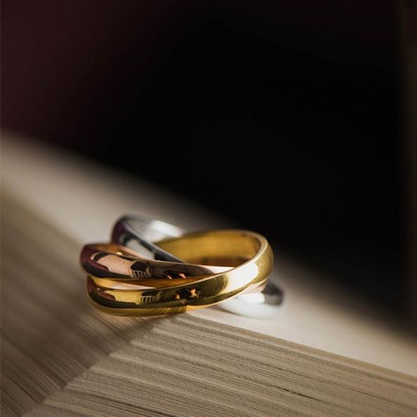 Triple Interlocked Buddhist Six Word Mantra Ring - FengshuiGallary