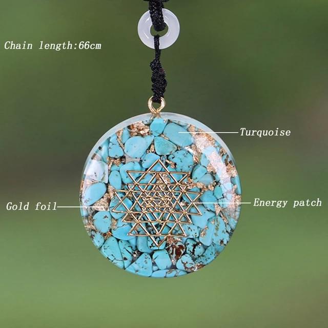 Turquoise Orgonite Chakra Energy Pendant Necklace - FengshuiGallary