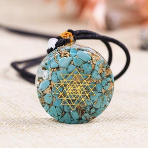 Turquoise Orgonite Chakra Energy Pendant Necklace - FengshuiGallary