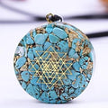 Turquoise Orgonite Chakra Energy Pendant Necklace - FengshuiGallary