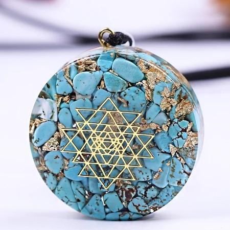 Turquoise Orgonite Chakra Energy Pendant Necklace - FengshuiGallary