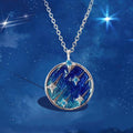 Twinkle Enamel Blue Sky Lucky 925 Silver Pendant Necklace - FengshuiGallary