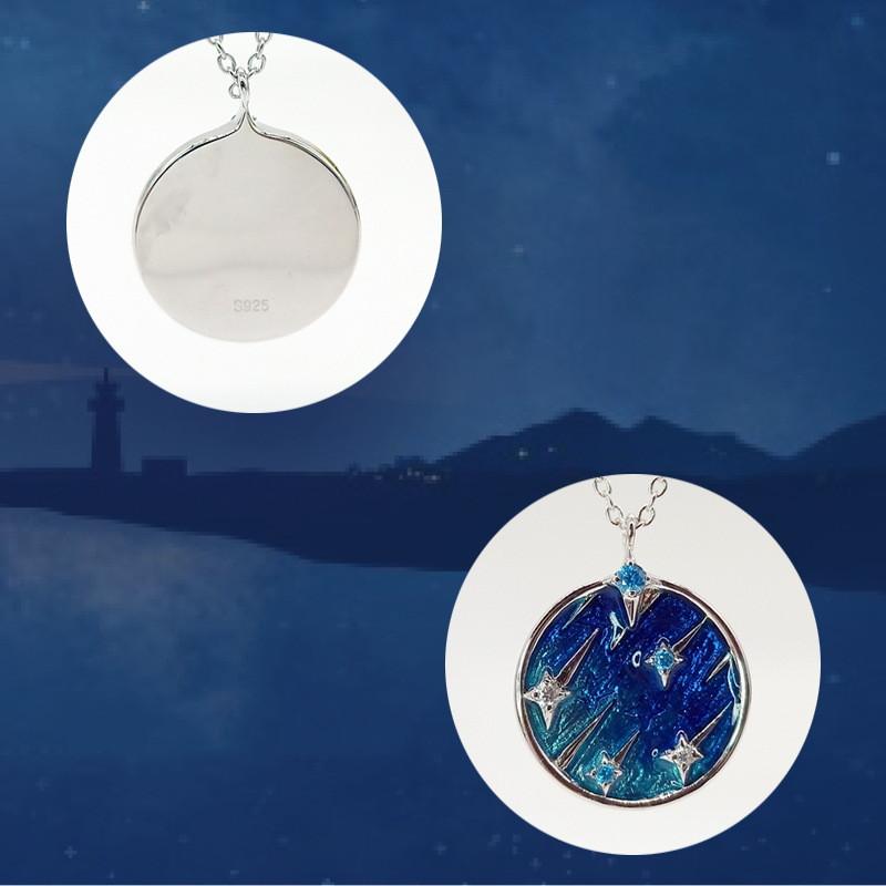 Twinkle Star Enamel 925 Silver Lucky Pendant Necklace - FengshuiGallary