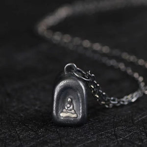 Vintage Buddha 925 Silver Pendant Necklace - FengshuiGallary