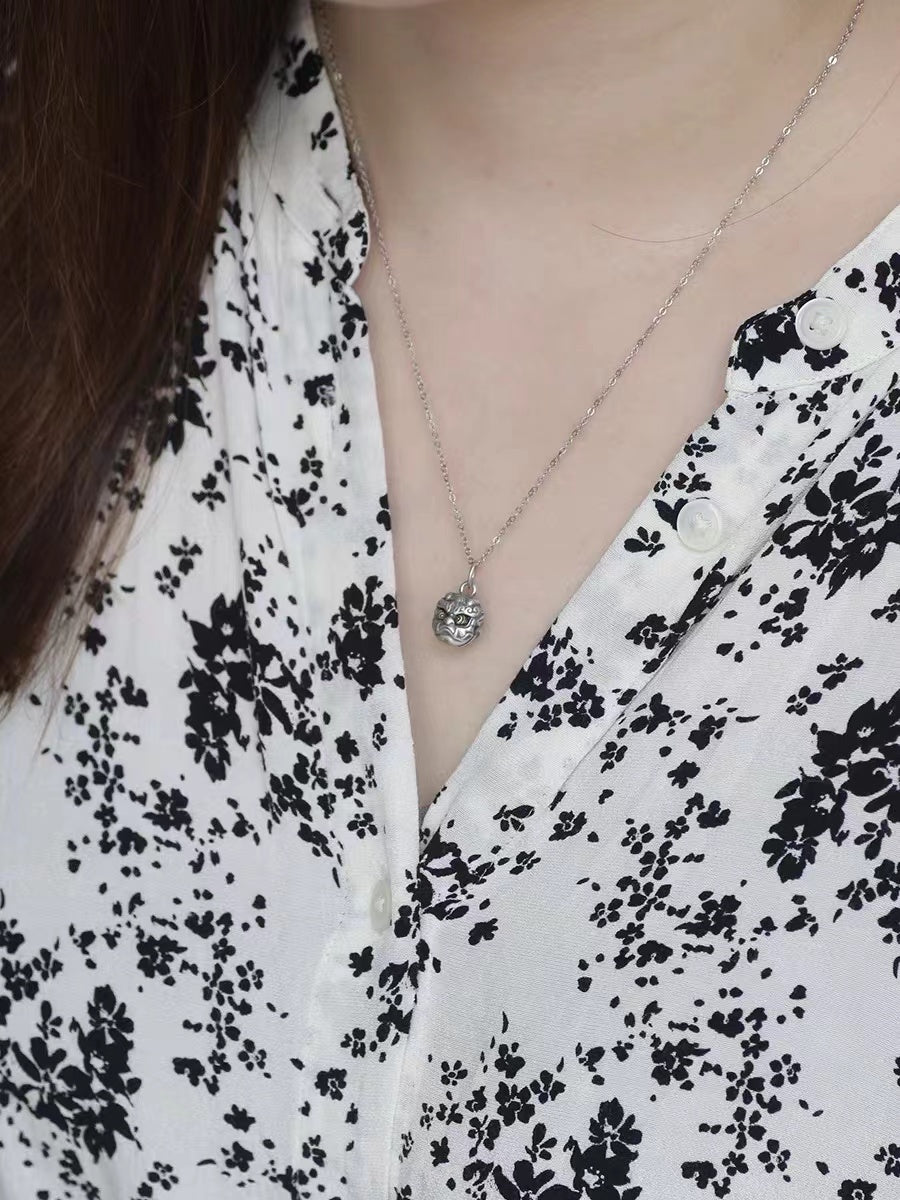 Vintage Pixiu 925 Silver Lucky Pendant Necklace - FengshuiGallary