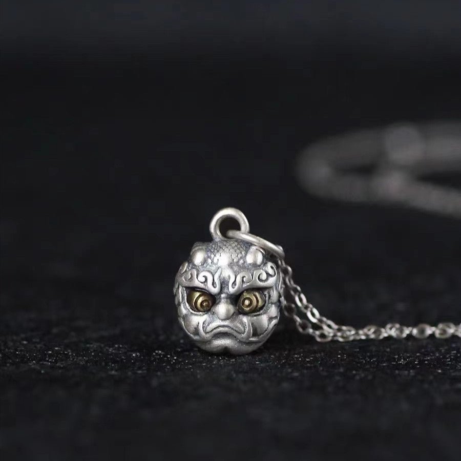 Vintage Pixiu 925 Silver Lucky Pendant Necklace - FengshuiGallary