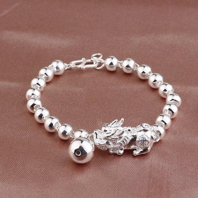 Vintage Silver Pixiu Lucky Bracelet - FengshuiGallary