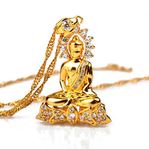 Vintage Tibetan Buddha Pendant Necklace - FengshuiGallary