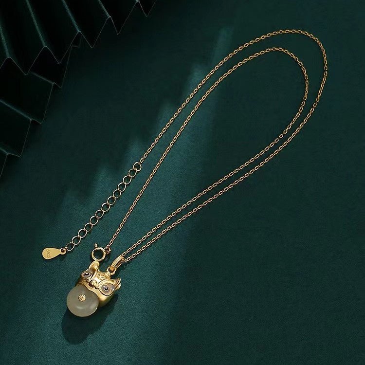 Wealth Bull Jade Necklace-Fengshui Ox Coin - FengshuiGallary