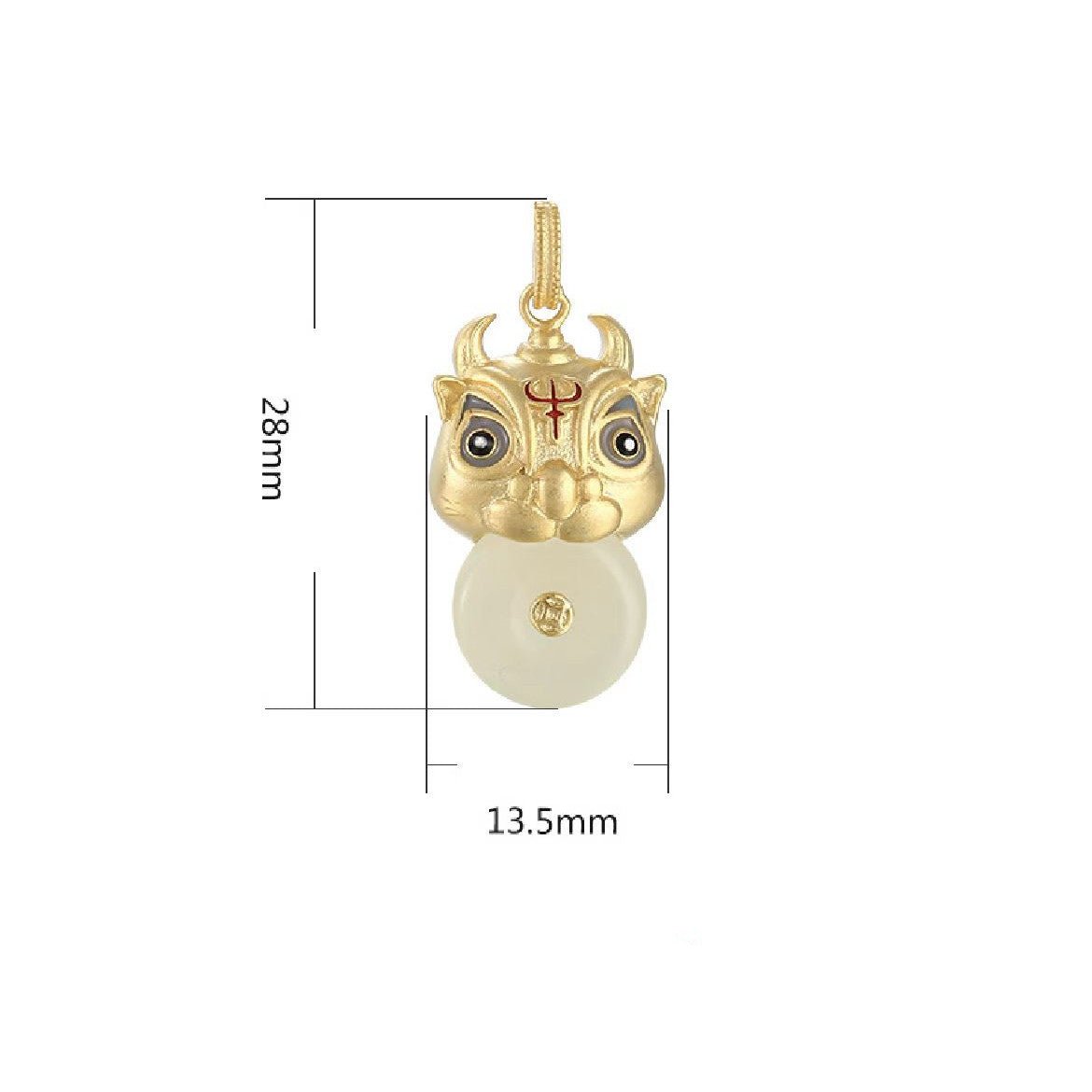 Wealth Bull Jade Necklace-Fengshui Ox Coin - FengshuiGallary