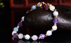 Wealth Pixiu Charm In Natural Amethyst Bracelet - FengshuiGallary