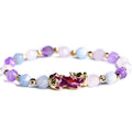 Wealth Pixiu Charm In Natural Amethyst Bracelet - FengshuiGallary