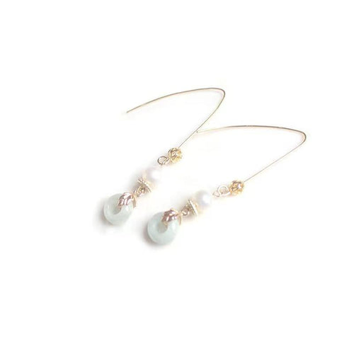 White Agate Plum Flower Earrings - FengshuiGallary
