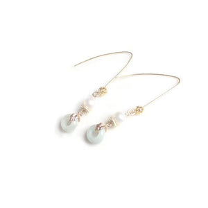 White Agate Plum Flower Earrings - FengshuiGallary