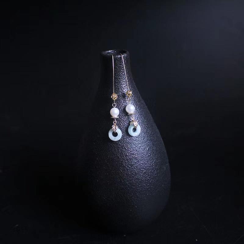 White Agate Plum Flower Earrings - FengshuiGallary