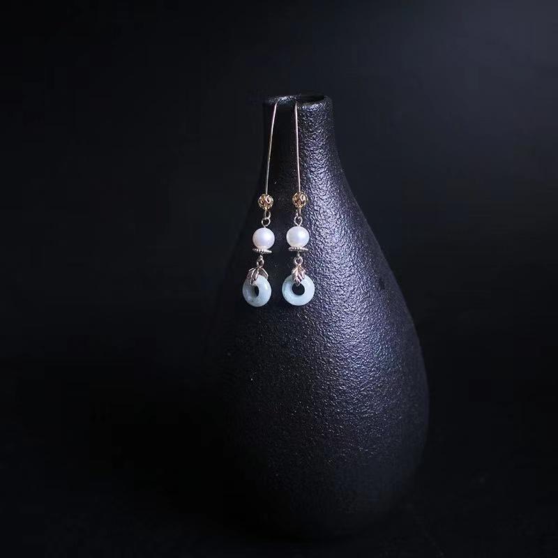 White Agate Plum Flower Earrings - FengshuiGallary