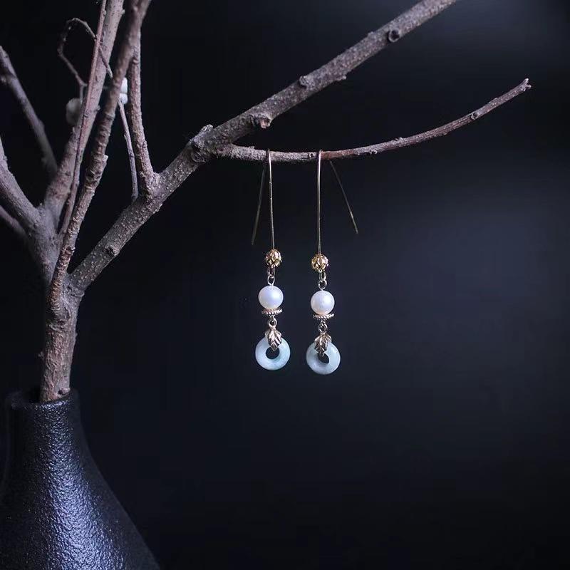 White Agate Plum Flower Earrings - FengshuiGallary