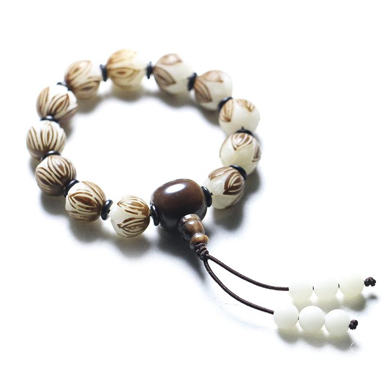 White Bodhi Beads Prayer Bracelet - FengshuiGallary