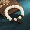 White Bodhi Beads Sandalwood Lotus Lucky Bracelet - FengshuiGallary