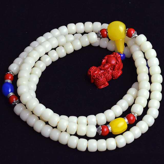 White Bodhi Cinnabar Pixiu Healing Bracelet - FengshuiGallary