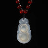 White Chalcedony Calabash Pendant - FengshuiGallary