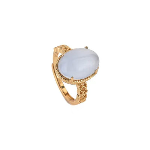 White Chalcedony Ring - FengshuiGallary