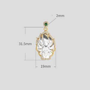 White Crystal Fox Symbol Pendant Necklace - FengshuiGallary