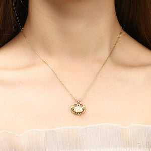 White Jade 18K Gold Plated 925 Silver Fengshui Necklace - FengshuiGallary