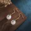 White Jade Auspicious Feng Shui Clouds Earring - FengshuiGallary