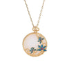 White Jade Blue Lotus Enamel Wealth Pendant Necklace - FengshuiGallary
