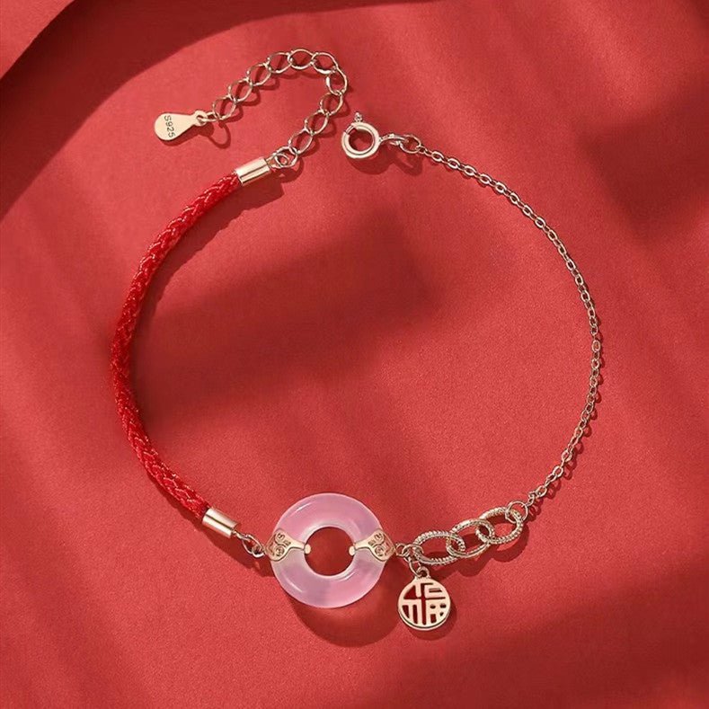 White Jade Bracelet-Fu Blessing - FengshuiGallary