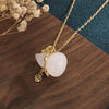 White Jade Calabash Feng Shui Coin Wealth Pendant Necklace - FengshuiGallary