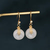 White Jade Double Happiness Wealth Earring - FengshuiGallary