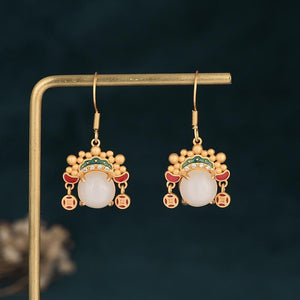 White Jade Earrings-Fengshui Wealth Coins - FengshuiGallary